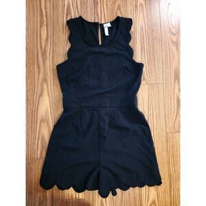Alya Black Scalloped Romper Size M Ladies Business Casual Corpcore